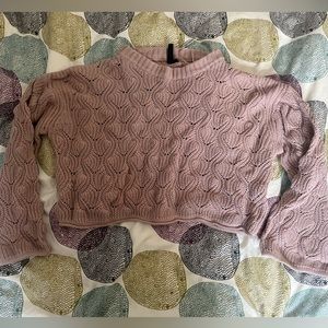 Knit pink cropped sweater